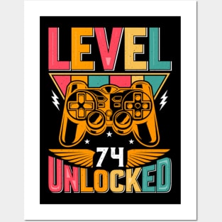 Level 74 Unlocked Awesome Since 1949 Funny Gamer Birthday Posters and Art